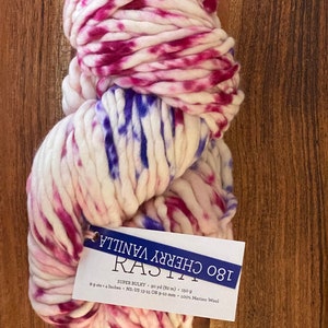 Malabrigo Rasta Super Bulky Hand Kettle Dyed 100% Pure Merino wool yarn Made in Peru #180 CHERRY VANILLA
