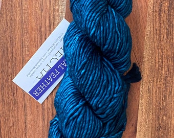Malabrigo Mecha Yarn #412 TEAL FEATHER 130 yards Kettle Dyed Pure Merino Superwash Wool