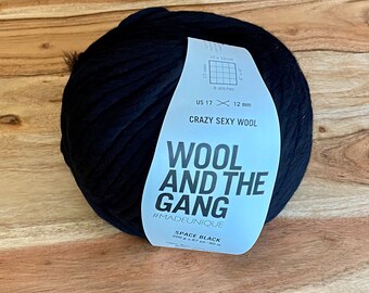 Wool and the Gang Crazy Sexy Wool SPACE BLACK 100% WOOL Super Bulky