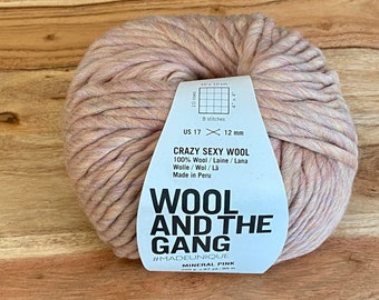 Wool and the Gang Crazy Sexy Wool MINERAL PINK 100% WOOL Super Bulky