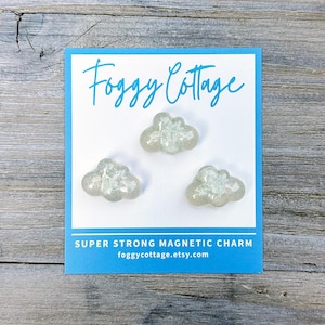 Glitter Cloud Fridge Magnets | Set of 3