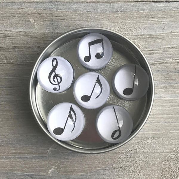 Music Note Fridge Magnets | Set of Six | Activity Calendars | Super Strong | Kitchen Magnets