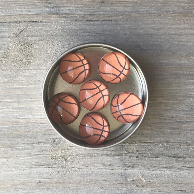 Glass Basketball Set of 6 Fridge Cute Gift Etsy