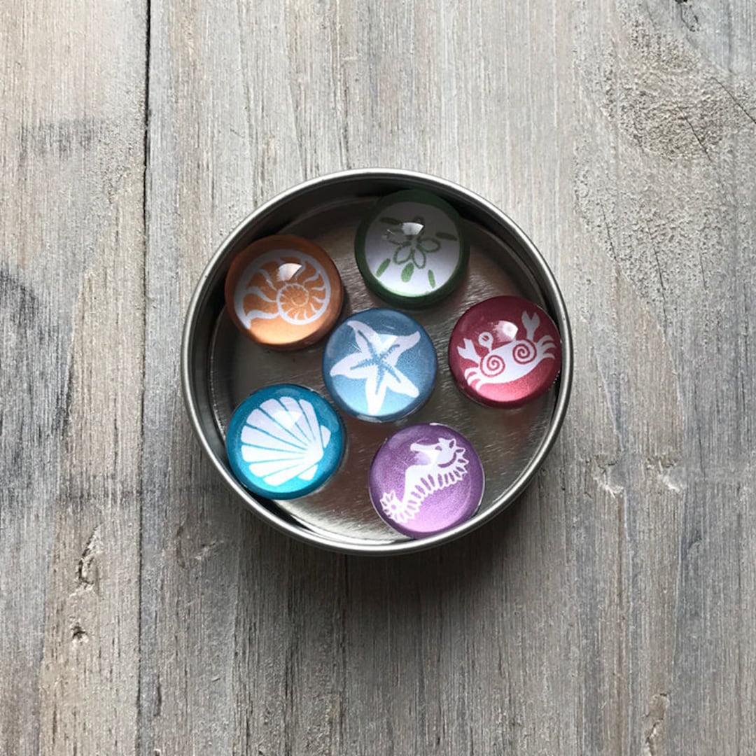Beach Fridge Magnets Set of 6 – Handmade Neodymium Magnets, Ocean Lover ...