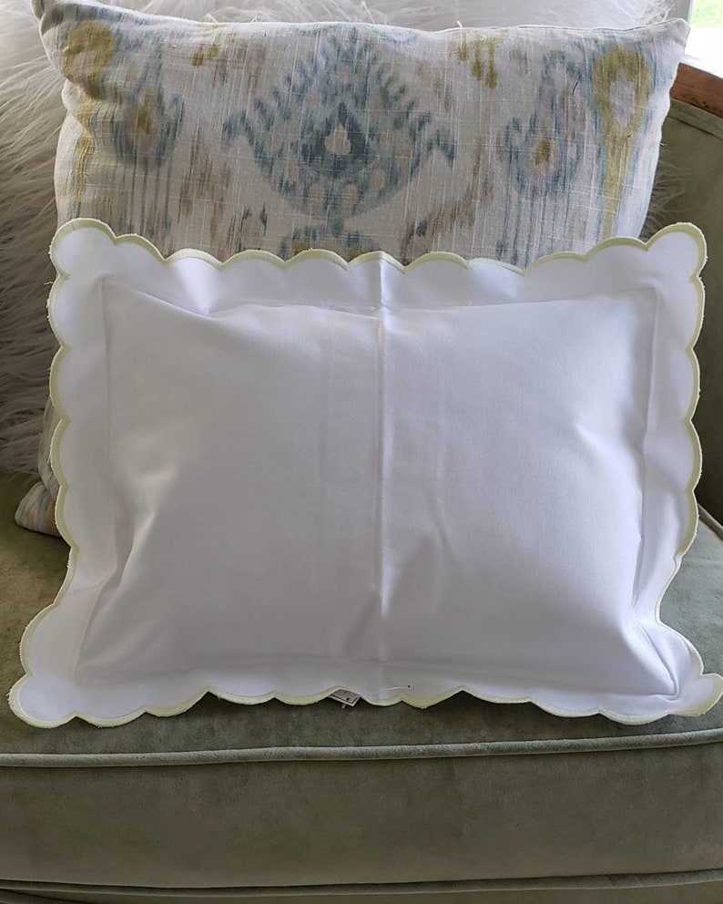 Yellow Scallop Pillow Sham Monogrammed Pillow Sham Boudoir Etsy