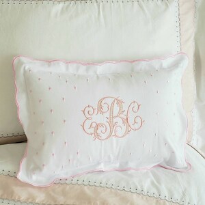 Scallop Pillow ShamMonogrammed Pillow monogrammed scalloped baby pillow