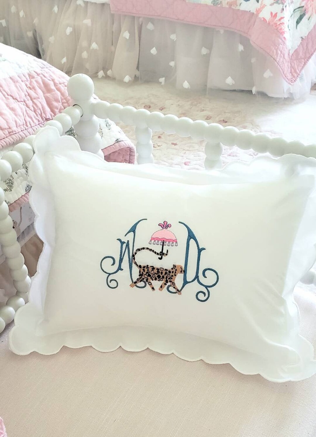 Scallop Baby Pillowcase in Floral