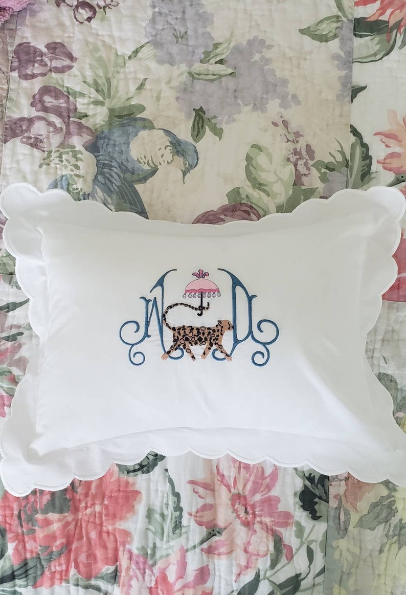 Scallop Pillow Sham/Monogrammed Pillow Sham/Boudoir Etsy