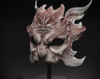 Asanak Fish dragon 1/2 scale mask with a base