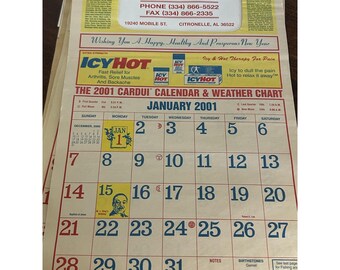 Vintage Citronelle Drugs Store Pharmacy Advertising Calendar Mobile AL  2001