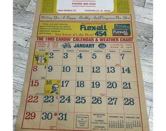 Vintage Citronelle Drugs Store Pharmacy Advertising Calendar Mobile AL  1995