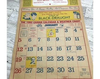 Vintage Citronelle Drugs Store Pharmacy Advertising Calendar Mobile AL  1992