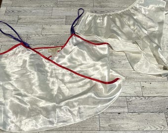 Victoria's Secret Vintage 90's Gold Label Silky Nightie Cami Shorts lingerie MED