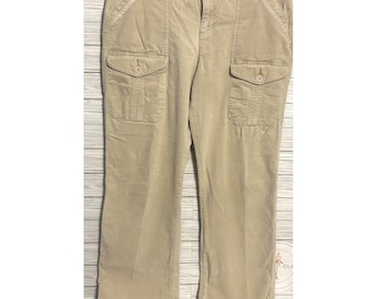 DKNY Jeans Womens 12 khaki Cargo Wide Leg Pants Vintage 90s Y2K so-lo-lita