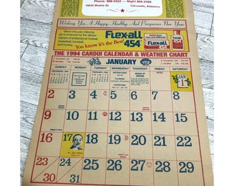 Vintage Citronelle Drugs Store Pharmacy Advertising Calendar Mobile AL  1993