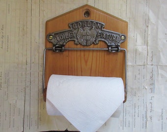 CLASSIC CAST IRON TOILET LOO ROLL PAPER HOLDER GENTLEMEN LADIES RUSTIC BATHROOM