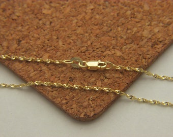 14k Real  Yellow Gold Twisted Rope Necklace/Chain