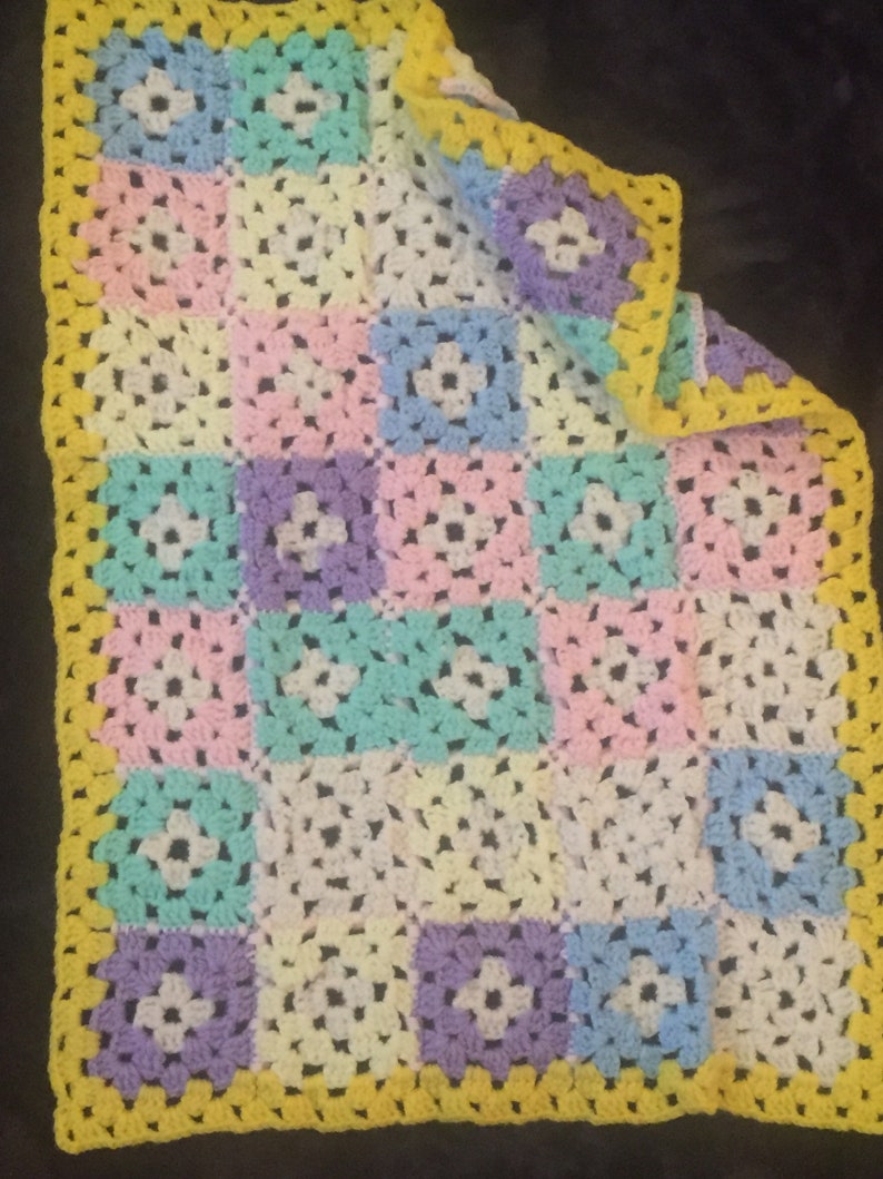 Crochet Granny Square Baby Blanket Etsy