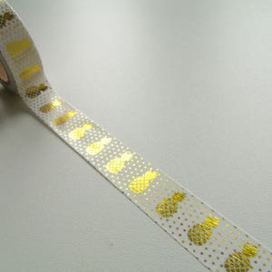 10m Masking Tape Washi Tape Ruban Adhésif Ananas Dorés image 3