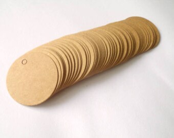 10 Tags Round Labels Cardboard 4cm