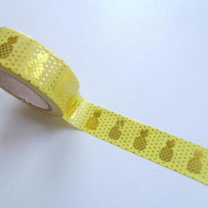 10 m Masking Tape Washi tape gold pineapple Tape image 7