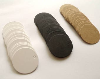 50 Tags Round Cardboard Labels 3.5cm