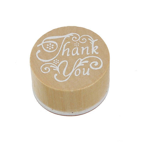 Wooden and Rubber stamp "Thank You"