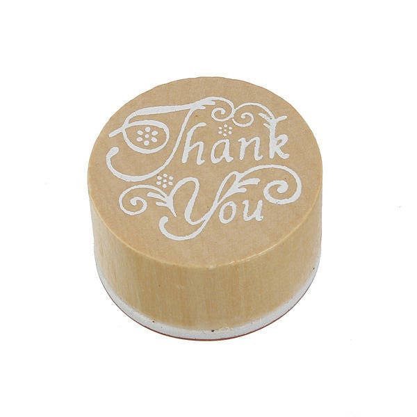 Tampon en Bois et Caoutchouc "Thank You"