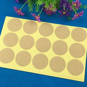 12 Sticker Labels "Round" Kraft 3.5cm