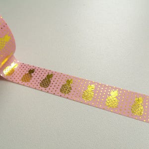 10m Masking Tape Washi Tape Ruban Adhésif Ananas Dorés image 8