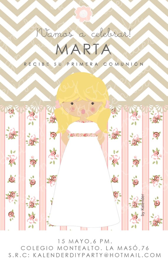 First Communion Or Confirmation Girl Invitation Ncr 03 A La Etsy First Communion Or Confirmation Girl Invitation Ncr 03 A La Etsy