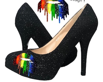 LGBTQIA shoes Pride heels drag queen high heels crossdresser pumps trans platform shoes men’s high heels