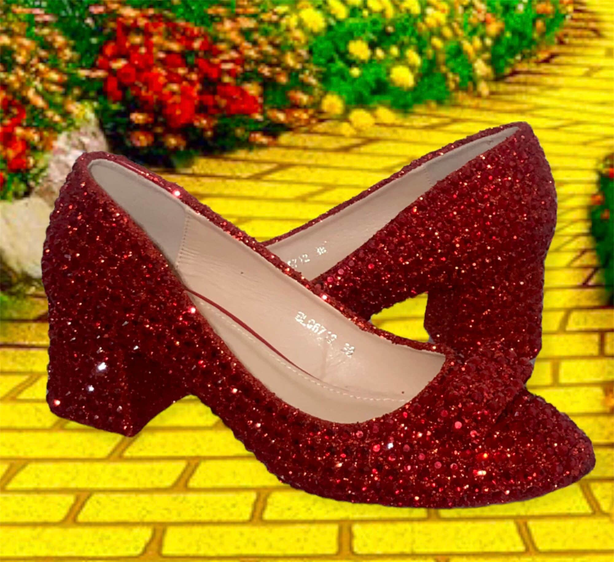 Ruby Slippers Shoes Ruby Crystal Pumps Wizard of Oz Dorothy - Etsy