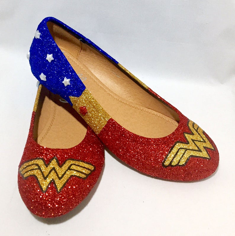 Wonder women shoes comic book marvel shoes wedding prom