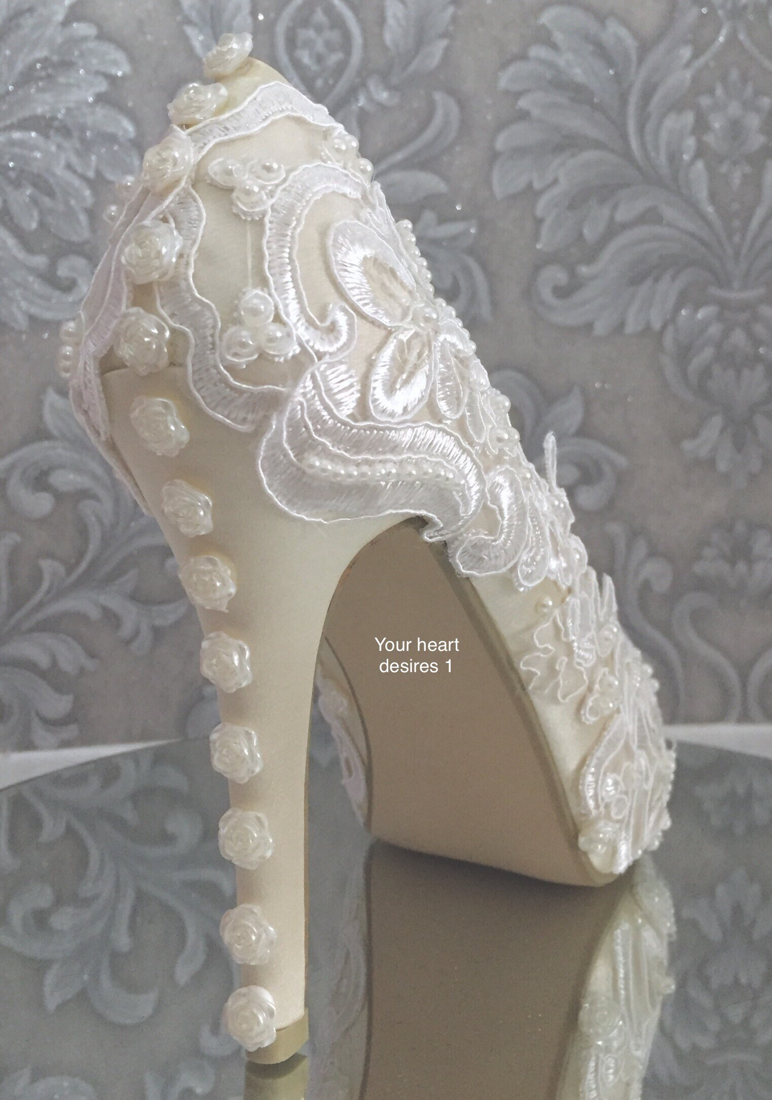 Lace applique shoes wedding heels bridal pumps Etsy