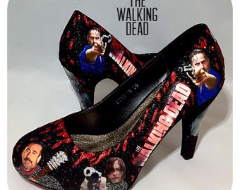 The walking dead comic book shoes custom shoes wedding prom party cosplay womens shoes