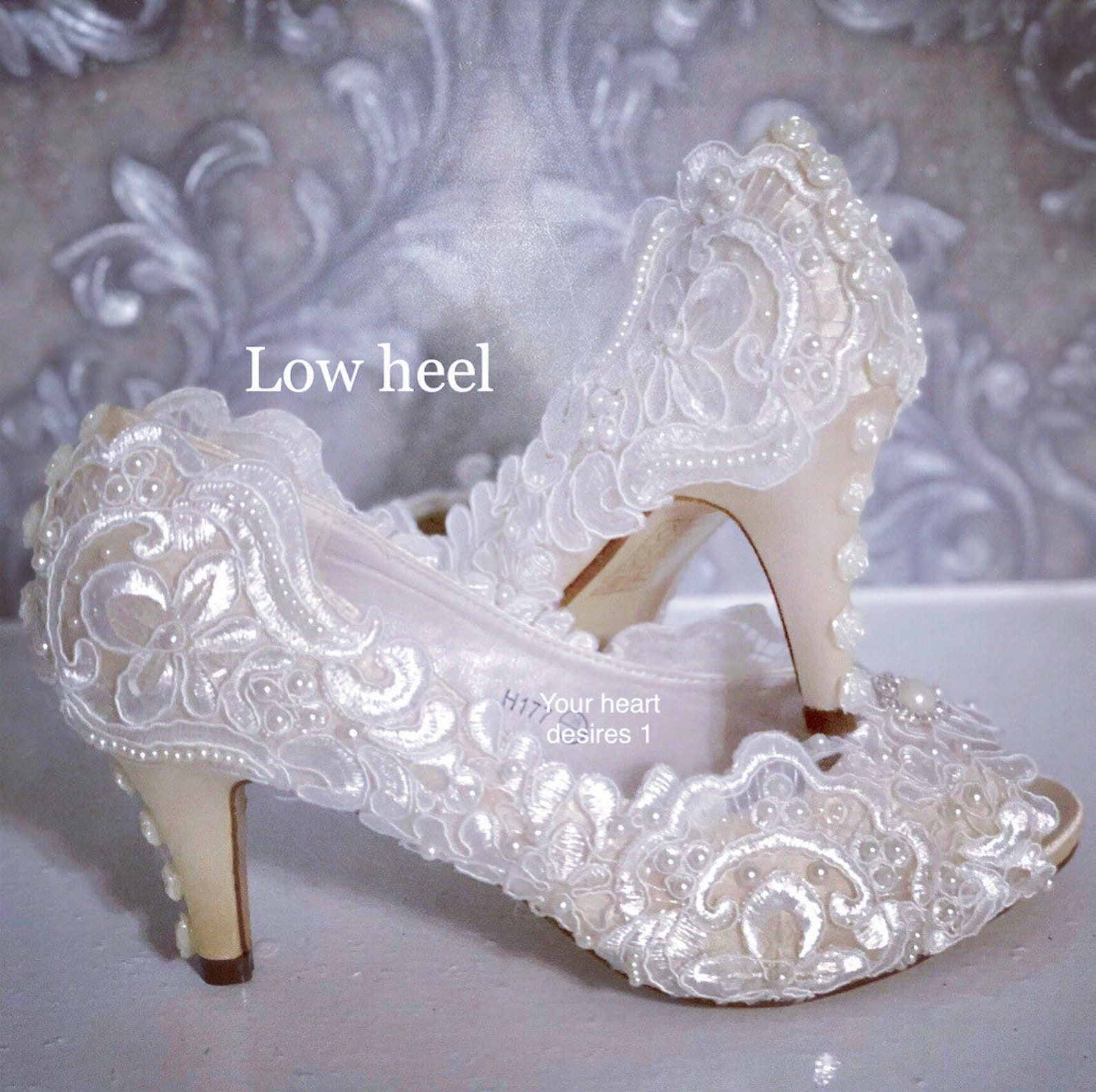 Lace applique shoes wedding heels bridal pumps Etsy