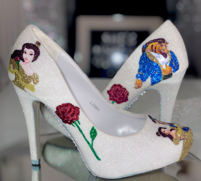 Beauty and the beast shoes wedding pumps prom cosplay women's shoes image 4