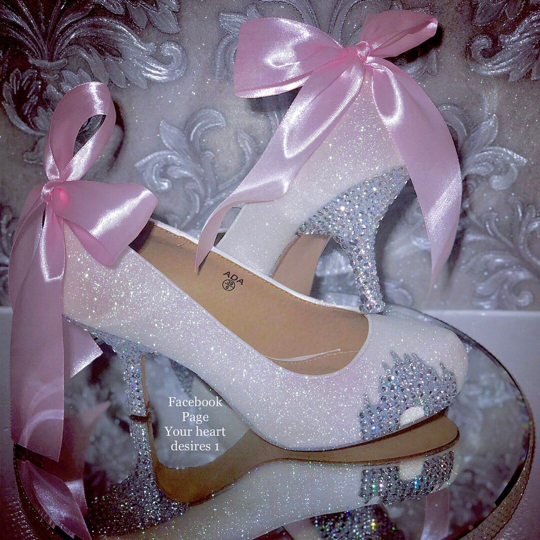 Wedding Bridal Shoes Disney Crystal Castle Style Pumps Low Mid - Etsy