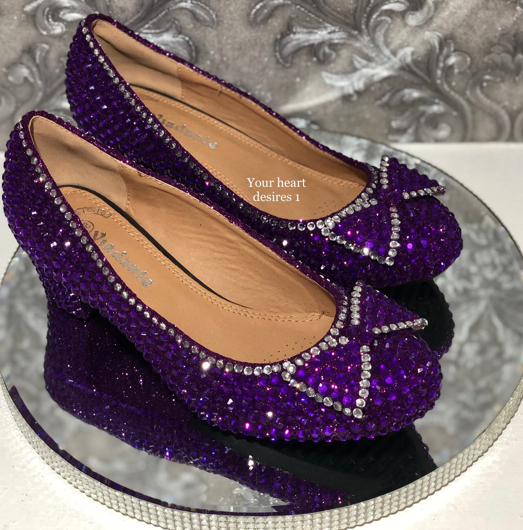Low heel deals purple shoes