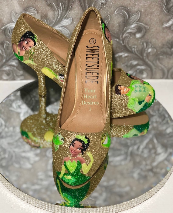 PRINCESS TIANA zapatos de tacón bajo y rana Etsy España