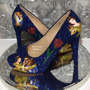 Beauty and the beast shoes wedding pumps prom cosplay women's shoes image 1