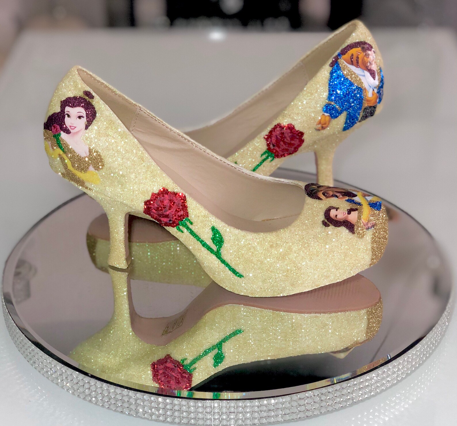 Beauty and the Beast Shoes Custom Wedding Prom Cosplay Etsy