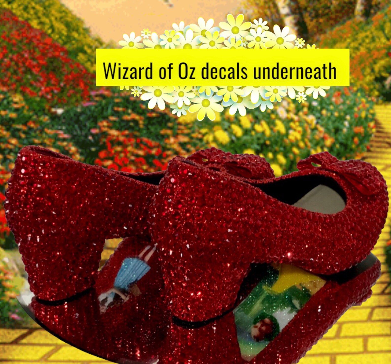Ruby Red Shoes Ruby Slippers Wizard of Oz Dorothy Low Heel Etsy UK