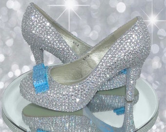 Crystal Cinderella shoes wedding shoes bridal pumps bling shoes