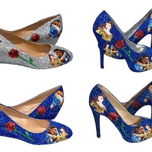 Beauty and the beast shoes wedding pumps prom cosplay women's shoes image 5
