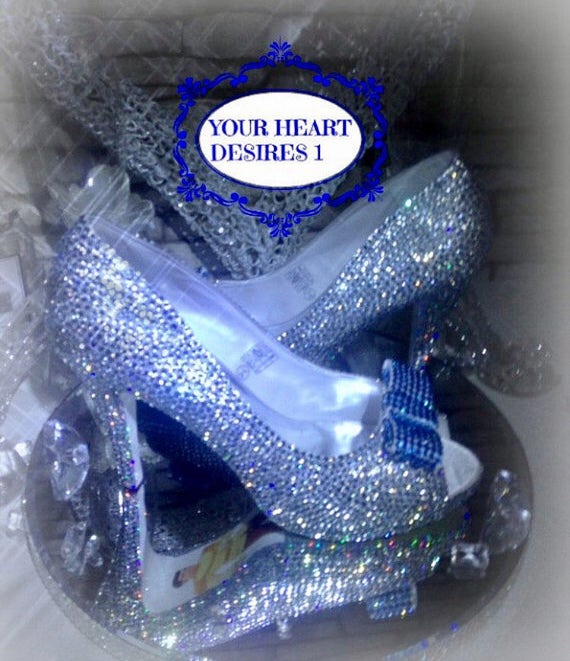 Buy Swarovski Look Crystal Shoes / Cinderella / Wedding Shoes / Bridal Shoes  / Custom Shoes Strass Heels Online in India - Etsy