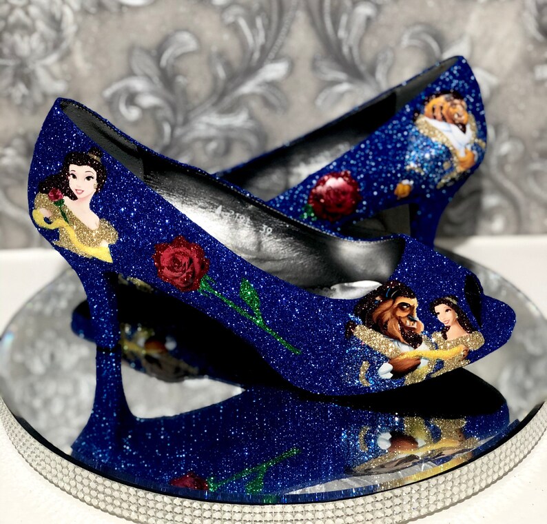 Beauty and the Beast Shoes Custom Wedding Prom Cosplay Etsy