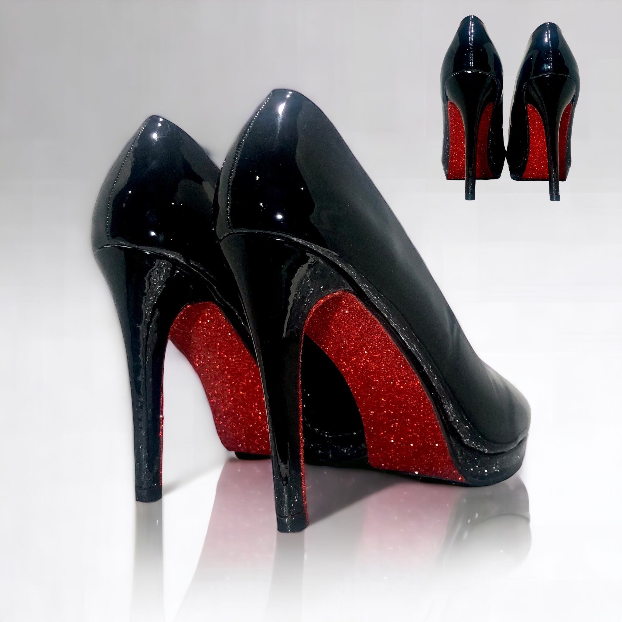 Louis Vuitton Black High Heels Red Bottoms