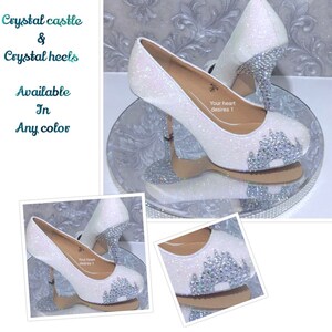 Blue Wedding Shoes Crystal Castle Shoes Bridal Prom Party - Etsy